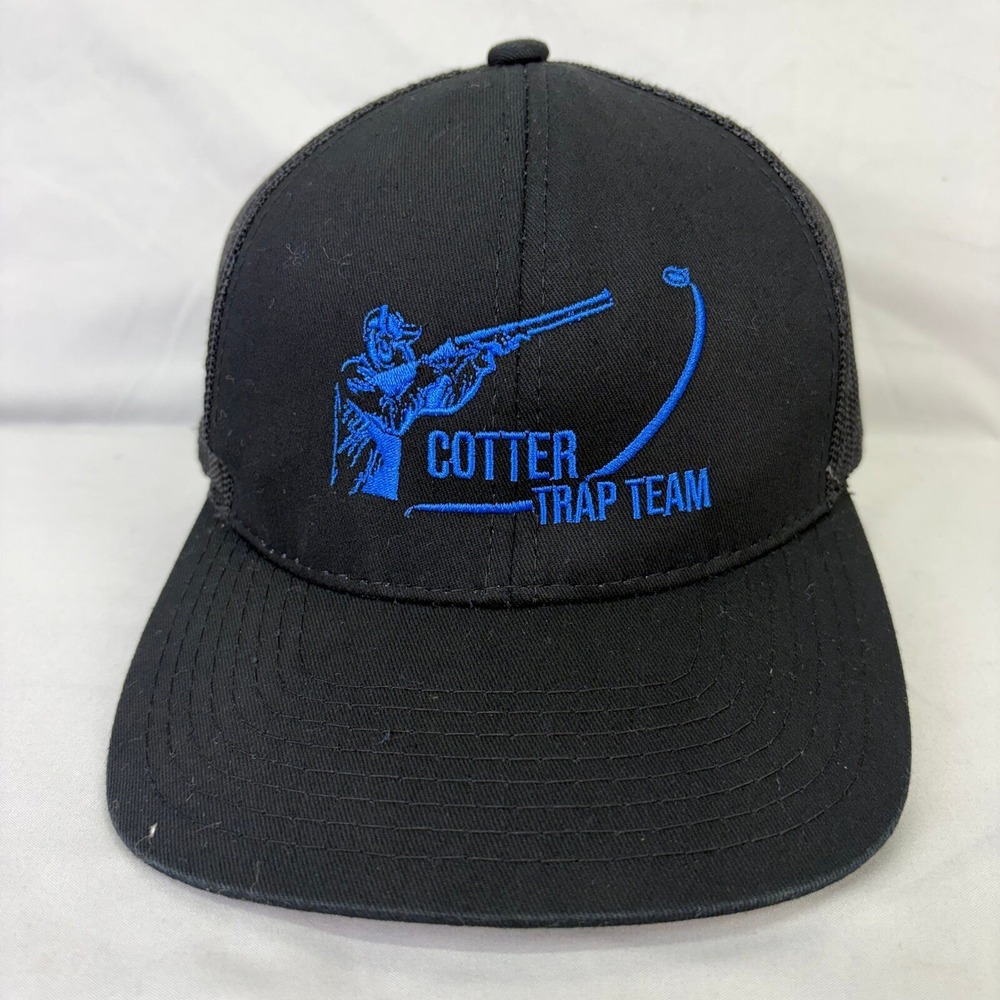 Outdoor Cap Trucker Hat Cotter Trap Team Mens OSFM Black Mesh Snapback